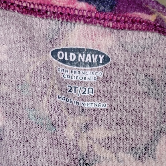 Old Navy 2t Purple Thermal Lotus Flower Floral Long Sleeve shirt Girl - Picture 4 of 12